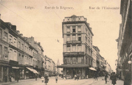 BELGIQUE - Liège - Rue De La Régence - Rue De L'Université - Animé - Carte Postale Ancienne - Lüttich