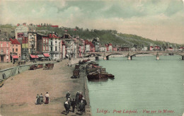 BELGIQUE - Liège - Pont Léopold - Vue Sur La Meuse - Animé - Colorisé - Carte Postale Ancienne - Liège