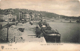 BELGIQUE - Liège - Quai Sur Meuse Et Pont Des Arches - Animé - Carte Postale Ancienne - Liege