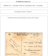 CP Tournai 25/12/18 Griffe Port Payé Au Guichet Tournai 1 0,10 Obl.Tournai-Doornik 28/IIX Mois à L'envers/1918 > France - Fortune Cancels (1919)