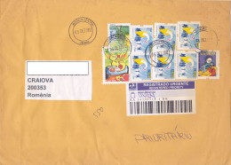 CAT, SCOUTS, POST SERVICES, SEAMSTRESS STAMPS ON REGISTERED COVER, 2012, BRAZIL - Brieven En Documenten