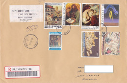 CHILDRENS, PAINTINGS, ST FRANCIS OF ASSISI, MAUSOLEUM, STAMPS ON REGISTERED COVER, 2001, BELGIUM - Cartas & Documentos
