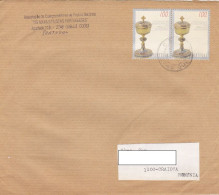 RELIGIOUS CHALICE, STAMPS ON COVER, 1996, PORTUGAL - Briefe U. Dokumente