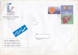 EURO CURRENCY, COIN, SAVE WATER, FISH, STAMPS ON COVER, 2002, PORTUGAL - Cartas & Documentos