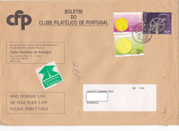 EURO CURRENCY, COIN, TELESCOPE, STAMPS ON COVER, 2003, PORTUGAL - Covers & Documents
