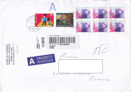 TRAFFIC SAFETY, ESCALADE GENEVE, SHIP, GIRL, STAMPS ON REGISTERED COVER, 2002, SWITZERLAND - Lettres & Documents