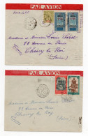 !!! LOT DE 2 LETTRES DE GAO, SOUDAN FRANÇAIS, POUR CHOISY LE ROI, 1935, PAR AVION, VIA DAKAR - Cartas & Documentos