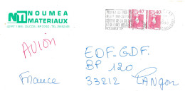 Lettre Flamme Secap =o Nouméa RP 6-1 1990 Visitez Le Nouveau/Musée Néo-Calédonien/Centre De La Culture/et De L'Art Océan - Lettres & Documents