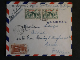 BX1 AOF SENEGAL  BELLE LETTRE 1945 A  AUCH FRANCE +SURCHARGES  + AFFRANCH. INTERESSANT+++ - Briefe U. Dokumente