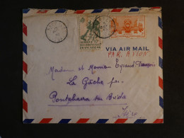BX1 AOF SENEGAL  BELLE LETTRE 1949  PETIT BUREAU KEDOUJA  A  PONTECHARA  FRANCE ++ AFFRANCH. INTERESSANT +++ - Cartas & Documentos