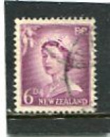 NEW ZEALAND - 1956  6d  QUEEN ELISABETH DEFINITIVE  NO STARS  FINE USED - Usati