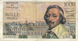 FRANCE * 1.000 Francs * Richelieu * Date 07/03/1957 * F.42.25 * État TTB/VF * - 1 000 F 1953-1957 ''Richelieu''