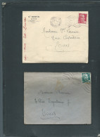 Lot 6 Documents Afranchis Par Mariane De Gandon  MALD 137 Bis - 1945-54 Marianna Di Gandon