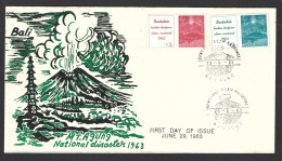 INDONESIE. N°345-6 De 1963 Sur Enveloppe 1er Jour (FDC). Volcan Agung. - Volcanos