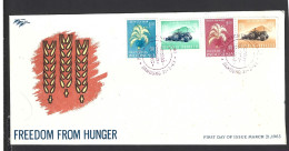 INDONESIE. N°326-9 De 1963 Sur Enveloppe 1er Jour (FDC). Campagne Mondiale Contre La Faim/Tracteur. - Contra El Hambre