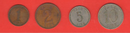 Italia Gettoni 1 + 2 + 5 + 10 Lire Cooperativa Dalmine Acciaierie A Bergamo Italie Monetary Tokens Italy - Monetari/ Di Necessità