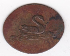 Jeton Oval  1 Franc . Cygne . à Identifier Et à Localiser , En Laiton - Monedas / De Necesidad