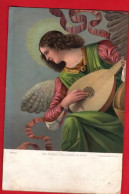 Delcampe - ANGEL   PLAYING LUTE   Pu 1909 - Anges