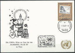 UNO WIEN 1997 Mi-Nr. 183 WEISSE KARTE - NUMIPHIL WIEN 07.12.1997 - Brieven En Documenten