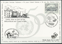 UNO WIEN 1995 Mi-Nr. 161 WEISSE KARTE - PHILATELIA KÖLN 20.10.1995 - Lettres & Documents