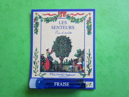 MOLINARD - LES SENTEURS - FRAISE -  (collector - Ne Pas Utiliser) Date Des Années 1990 - Echantillon Tube Sur Carte - Muestras De Perfumes (testers)