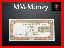 MACAU Banco Nacional Ultramarino  10  Patacas  8.7.1991   P. 65   UNC - Macao