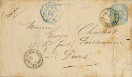 1889 ARGENTINA , SOBRE ENTERO POSTAL CIRCULADO , COLONIA FEDERAL - PARIS , PAQUEBOT LIGNE J , CORREO MARÍTIMO  - Brieven En Documenten