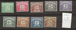 1924 MH Great Britain, Mi 9-17. Sg D10-18 - Strafportzegels