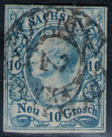 2 Leipzig OPA Auf 10 Ngr. Milchblau - Sachsen Nr. 13 A - Sachsen