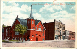 Kansas Iola United Brethren Church And Grand Theatre 1916 - Andere & Zonder Classificatie