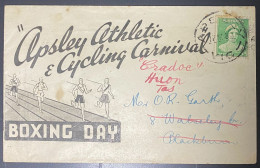 Australia 1939 Cover - Apsley Athletic & Cycling Carnival / Running - Covers & Documents