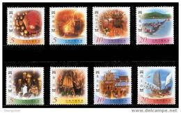 Taiwan 2002 Taiwanese Folklore Stamps Buddha Lantern Firework Dragon Boat Temple God - Neufs