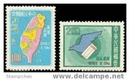 Taiwan 1970 ZIP Code Stamps Dove Map Postal Zone Bird Post - Unused Stamps