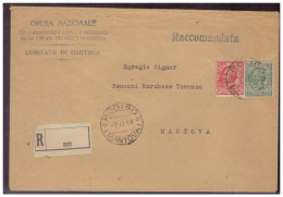 Italien (007607) Einschreiben Opera Nationale Di Mantova, Gelaufen Ortsbrief Mantova Am 7.11.1918 - Insured