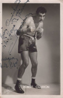 TRES BELLE PHOTO HARCOURT / BOXEUR - Robert CHARRON - Champion De France Des "Moyens" - Autographe 1949 - Boksen