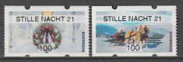 Österreich 2021 Weihnachten Automatenmarken ATM Stille Nacht 21 Mi 70 + 71 ** Postfrisch MNH - Machine Labels [ATM]