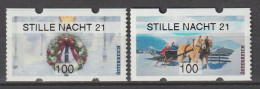 Österreich 2021 Weihnachten Automatenmarken ATM Stille Nacht 21 Mi 70 + 71 ** Postfrisch MNH - Automatenmarken [ATM]