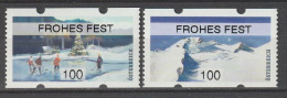 Österreich 2022 Weihnachten Automatenmarken ATM Frohes Fest Mi 74 + 75 ** Postfrisch MNH - Machine Labels [ATM]