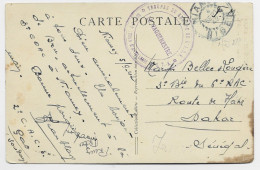 NIGER CARTE TACHEE ANGLE + CACHET VIOLET TROUPES DU GROUPE AOF ECRITE NIAMEY 5.9.1942 - Covers & Documents