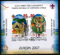 2007 - EUROPA - SCOUTS BLOCK USED - TURKISH CYPRIOT STAMPS - Used Stamps