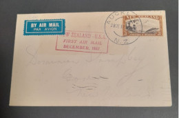 28:Dec 1937 First Air Mail NZ -USA Honolulu - Corréo Aéreo