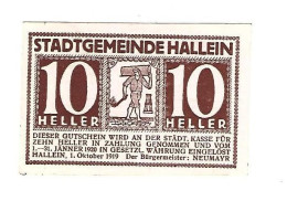 **notgeld   Austria Hallein 10  Heller 344/1b - Autriche