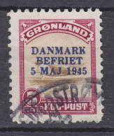 Greenland 1945 Mi. 18,  5 Øre Robbe Seal Overprinted Aufdruck 'DANMARK / BEFRIET / 5. MAJ 1945' Type I (2 Scans) - Oblitérés