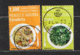 2020. Menges D'Andorra : Specialités Culinaires D'Andorra: Escudella & Xicoies, Série 2 Timbres Oblitérés 1 ère Qualité. - Used Stamps