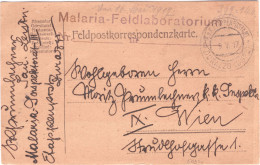 Malaria-Feldlaboratorium 1917.V.9. DURAZZO  5. K.u.K......POSTAMP. Austria WWI. Field PC. - Santé