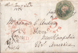 Z117 -INGHILTERRA - Via Di Mare - Lettera Con Testo Del 1858 Da Modbury A Dover Nel New Hampshire (USA) Con Lilliput - Cartas & Documentos