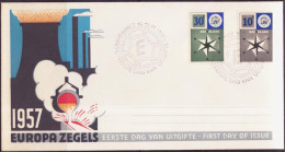 Europa CEPT 1957 Pays Bas - Netherlands - Niederlande FDC1 Y&T N°678 à 679 - Michel N°704 à 705 - 1957