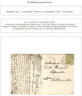 TP 137 S/CP Fantaisie Obl. Càp Période Allemande Herve 24/11/19 > Pépinster C. D'arrivée - Fortune Cancels (1919)