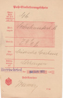 Altdeutschland Baden Post-Einlieferungsschein Aus Dem Jahr 1905 Von Herrischried - Briefe U. Dokumente