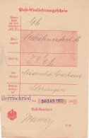Altdeutschland Baden Post-Einlieferungsschein Aus Dem Jahr 1905 Von Herrischried - Lettres & Documents